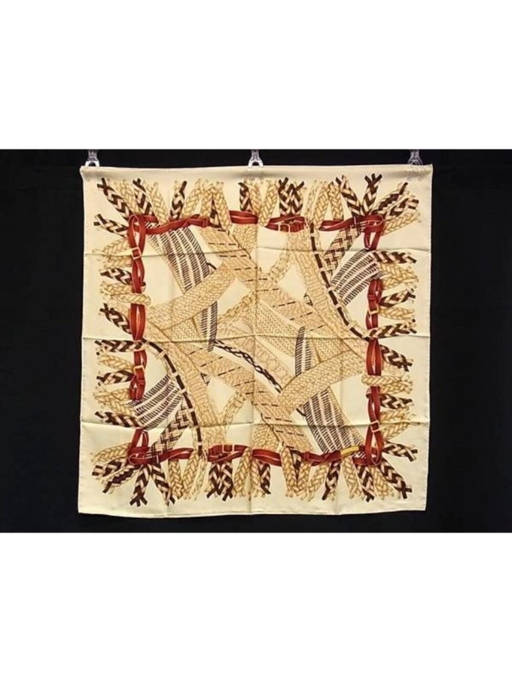 Gucci Silk 100% All Over Print Large Scarf Shawl Ivory